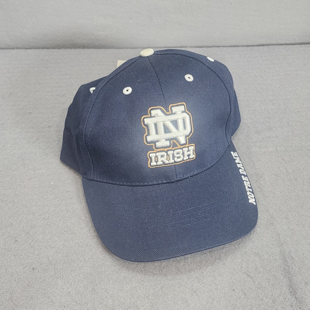 T.E.I. Notre Dame Hat Navy Blue Embroidered Fighting Irish Mens OSFA